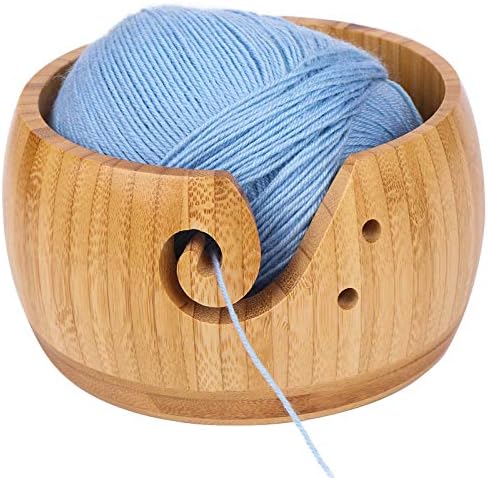 Yarn Bowl Holder, Wooden Knitting Bowl with 12pcs Crochet Hooks, Large –  Fig Basket Crochet & Creative